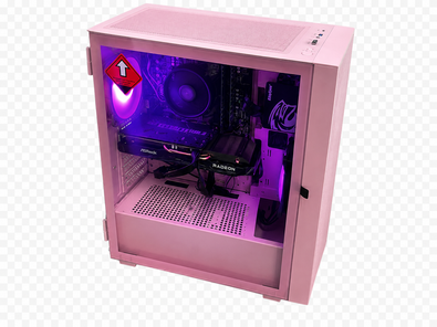 Pink Panther Gaming Computer, B550M K, AMD Ryzen 5 5000 3.6GHz (6 Cores), 16GB RAM/1.86TB, AMD Radeon RX 6600