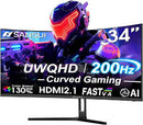 Sansui 34" Gaming Monitor - HD Display, HDMI, 200Hz, Frameless Design